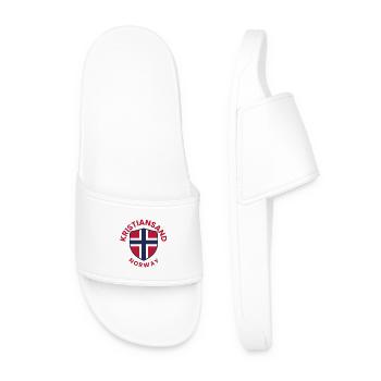 Kristiansand-Norwegen-Schildemblem - Männer Badelatschen - Weiß - Vorne