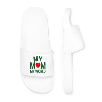 Ma mère, mon cœur d’amour du monde - Claquettes Homme - blanc - Devant