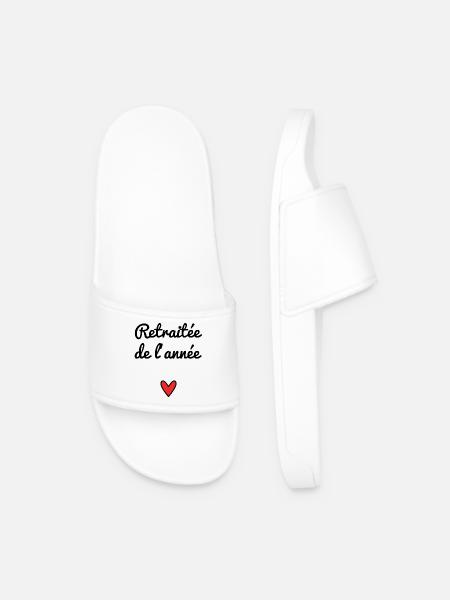 RETIRED. RETIREMENT. RETIRED. RETIREMENT - Men’s Pool Sliders - white