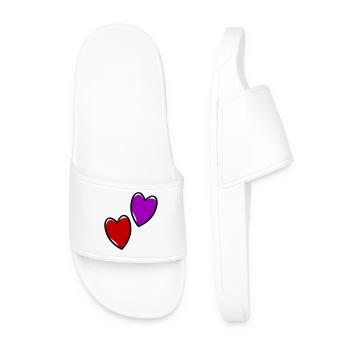 Hearts Love - Men’s Pool Sliders - white - Front