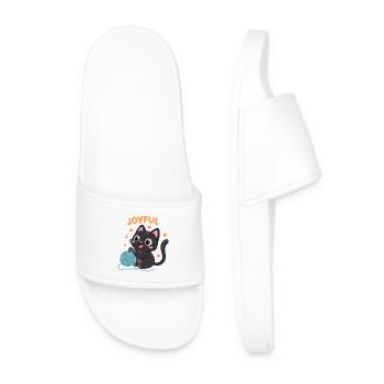 Chaton Joyful et Pelote - Claquettes Homme - blanc - Devant