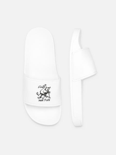 Pelican on the beach chair – My place - Men’s Pool Sliders - white