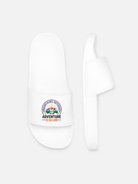 Mountains - Adventure is Calling - Men’s Pool Sliders - white