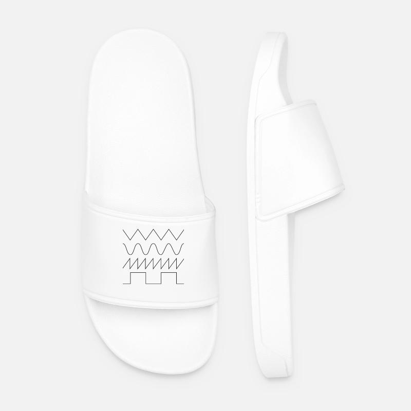 SYNTHESIZER WAVEFORM - Men’s Pool Sliders - white