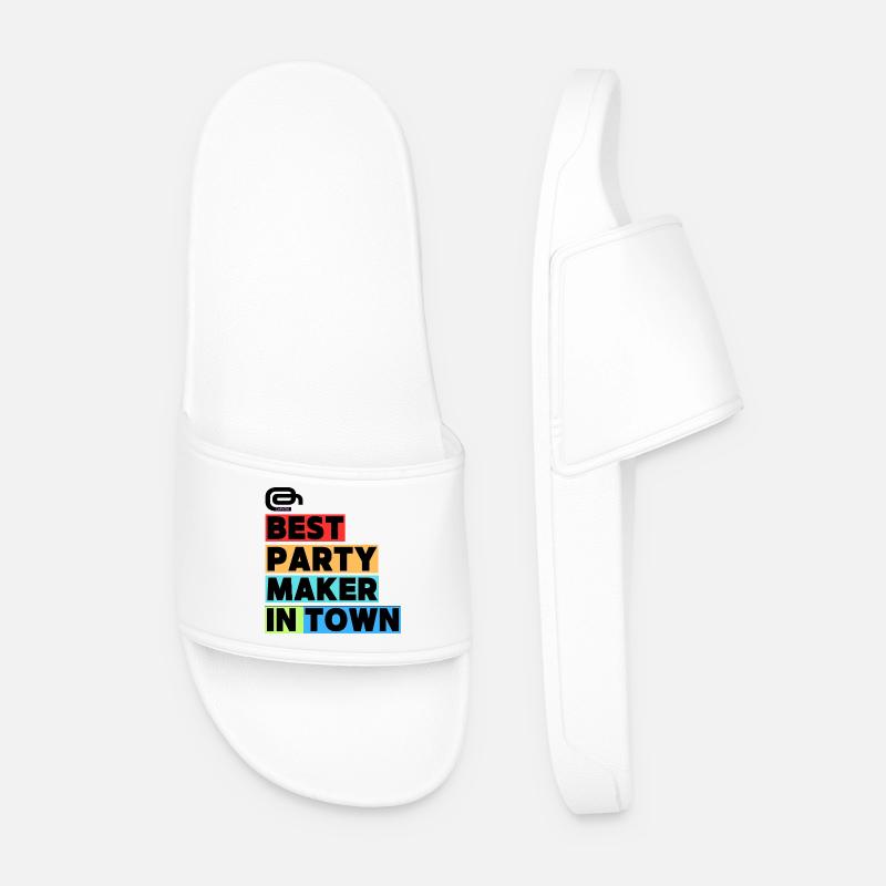 Bester Partymacher  / Best Party Maker in Town - Men’s Pool Sliders - white