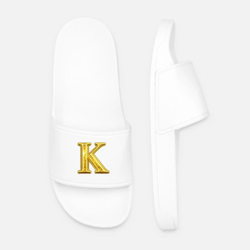 K Goldenes Monogramm - Männer Badelatschen - Weiß
