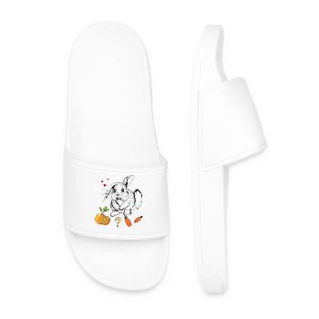 Rabbit with fruit and carrots - Men’s Pool Sliders - white - Front