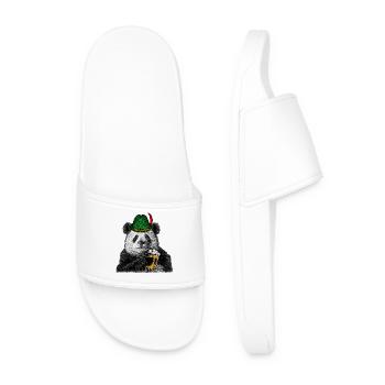Bavarian Beer Fest Panda Bear Alpine Hat Graphic - Männer Badelatschen - Weiß - Vorne