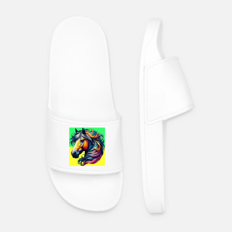 Pferd - Männer Badelatschen - Weiß