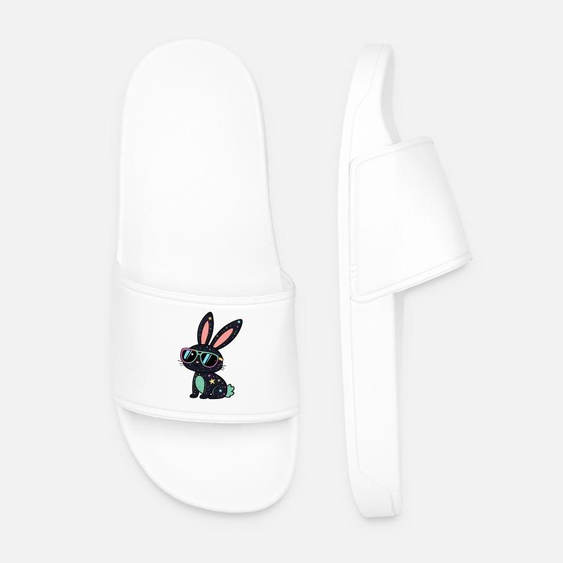 Galactic Rabbit Neon Glasses - Men’s Pool Sliders - white