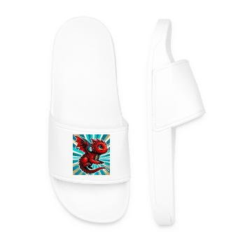dragon - Men’s Pool Sliders - white - Front