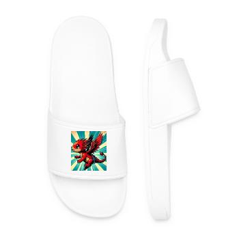 dragon - Men’s Pool Sliders - white - Front