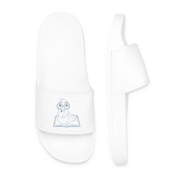 Silhouette de nerd de lecteur minimaliste - Claquettes Homme - blanc - Devant