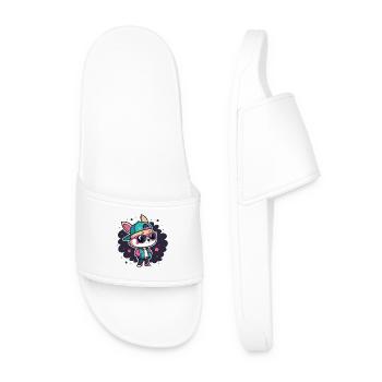 Lapin streetwear rétro chic - Claquettes Homme - blanc - Devant