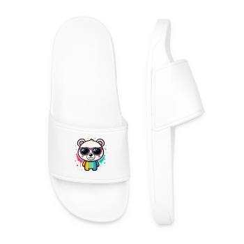 Regenbogenpanda-Brille - Männer Badelatschen - Weiß - Vorne