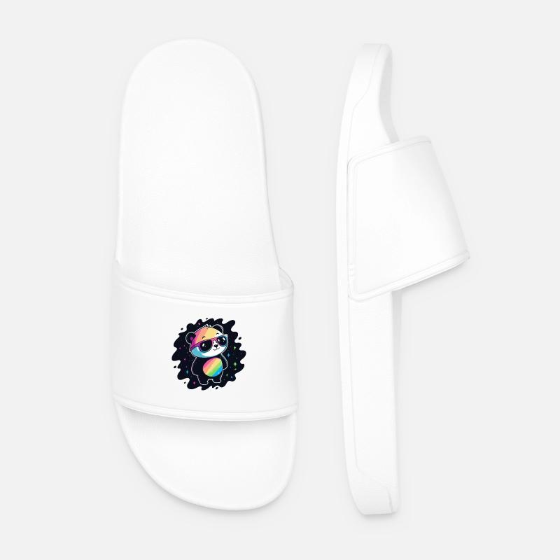 Panda Rainbow Galaxy Coole Brillen - Männer Badelatschen - Weiß