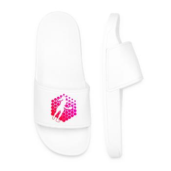 Pickleball Player Gift Idea for Mother's Day - Men’s Pool Sliders - white - Front