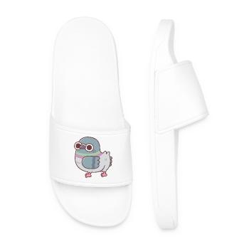Mignonne cul de pigeon rondouillé - Claquettes Homme - blanc - Devant