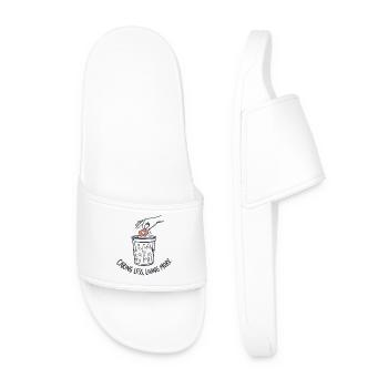 Caring Less Living More - Men’s Pool Sliders - white - Front