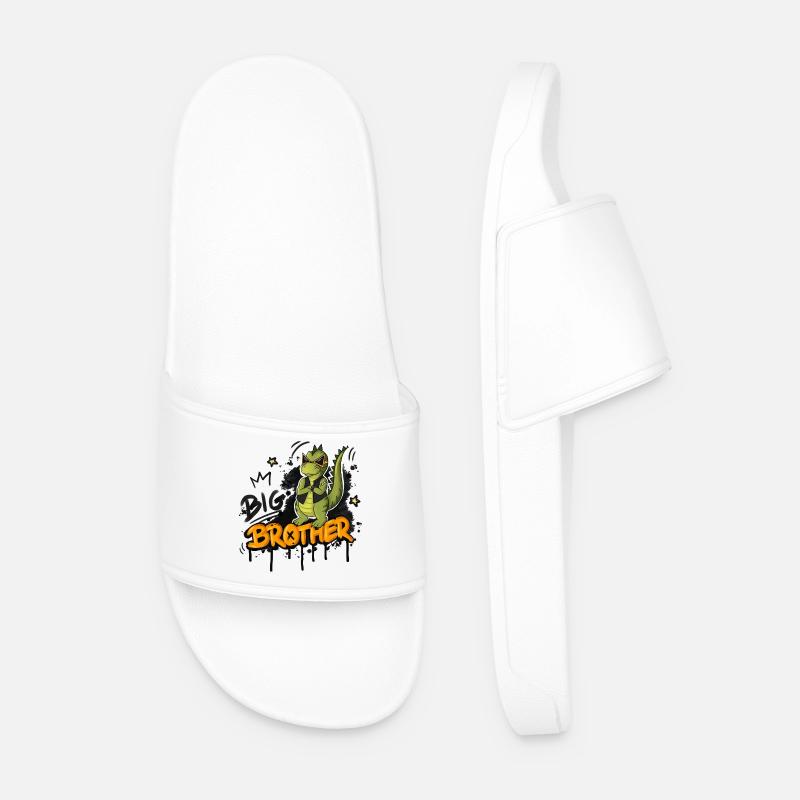Dino Big Brother Style - Men’s Pool Sliders - white