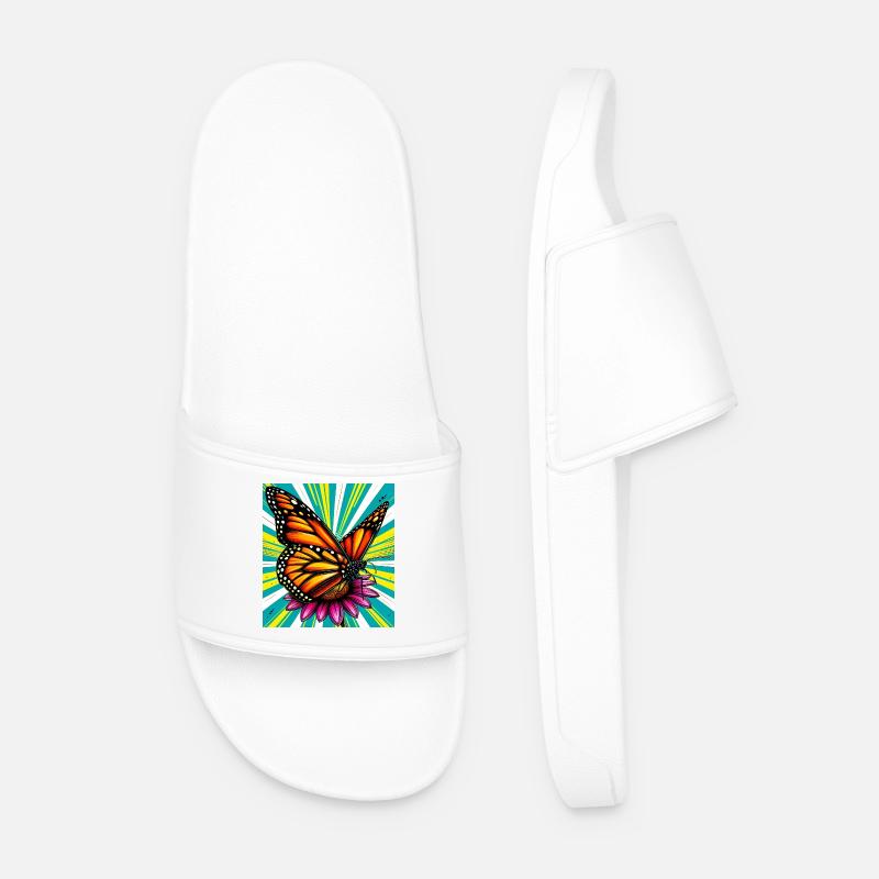 Schmetterling - Männer Badelatschen - Weiß