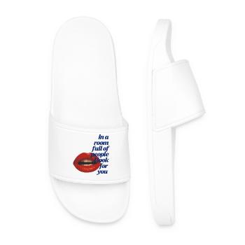 In A Room Full Of People Romantic Retro Typography - Men’s Pool Sliders - white - Front