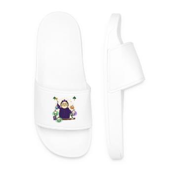 Hibou Magique au Manteau Violet - Claquettes Homme - blanc - Devant
