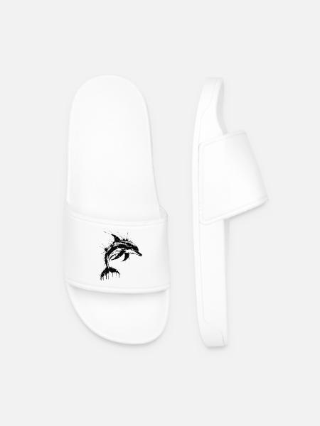 Dolphin Paint Splash Black - Männer Badelatschen - Weiß
