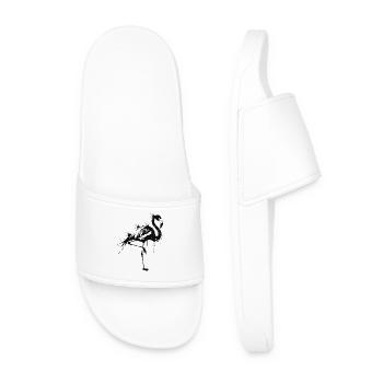 Flamingo Silhouette Schwarzer Spritzer - Männer Badelatschen - Weiß - Vorne