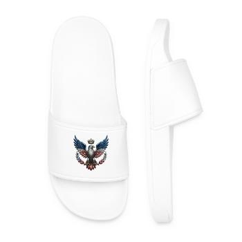 Royal US Eagle – Liberty & Crown Coat of Arms - Men’s Pool Sliders - white - Front
