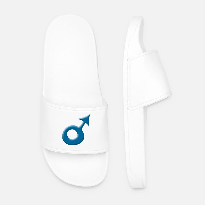 Full Color Boy Sign Design - Men’s Pool Sliders - white