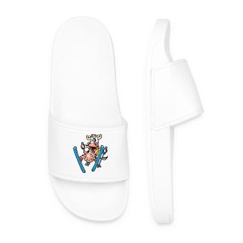 Cow skiing - Men’s Pool Sliders - white - Front