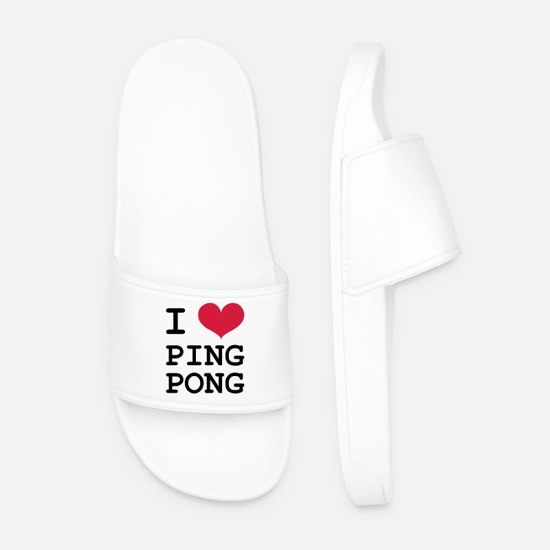 I Love Ping Pong - Männer Badelatschen - Weiß