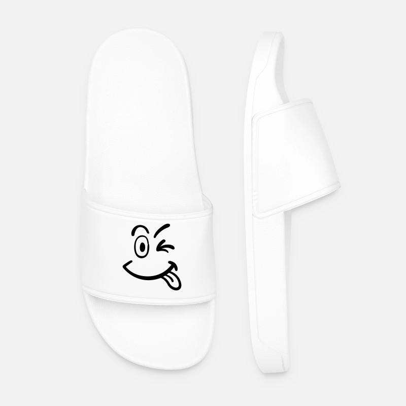 smiley - Männer Badelatschen - Weiß