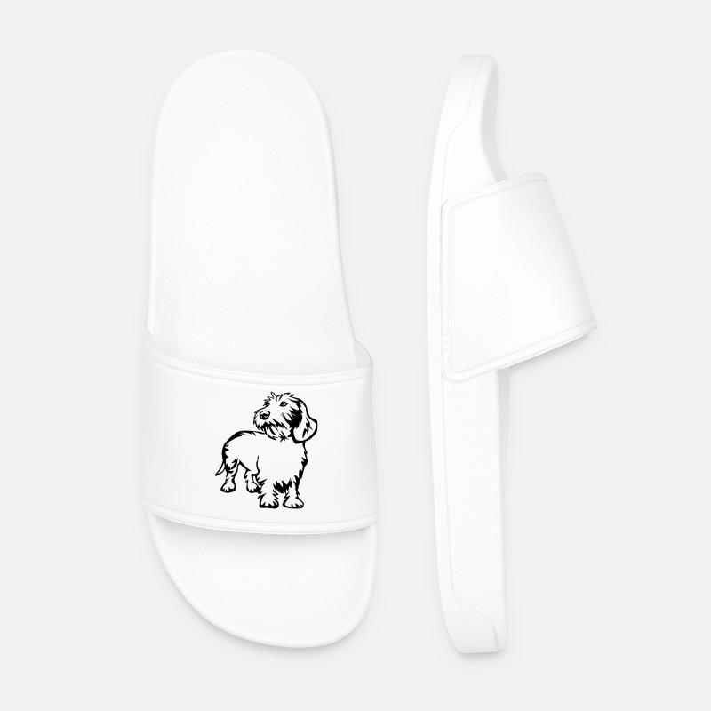 dachshund - Men’s Pool Sliders - white