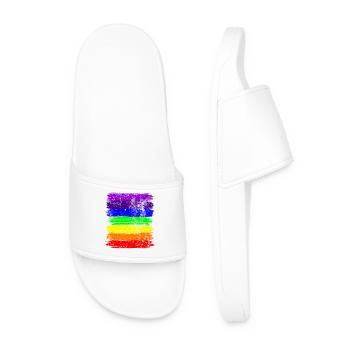 Rayures Vivid Pride - Claquettes Homme - blanc - Devant