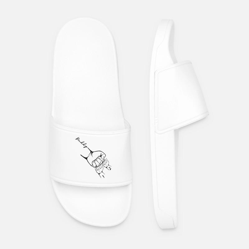 Custom Dad 2 Child Personalized - Men’s Pool Sliders - white