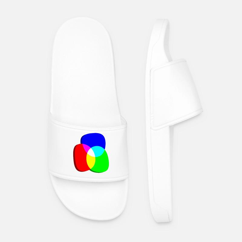 RGB Farbkreise exzentrisch - Männer Badelatschen - Weiß