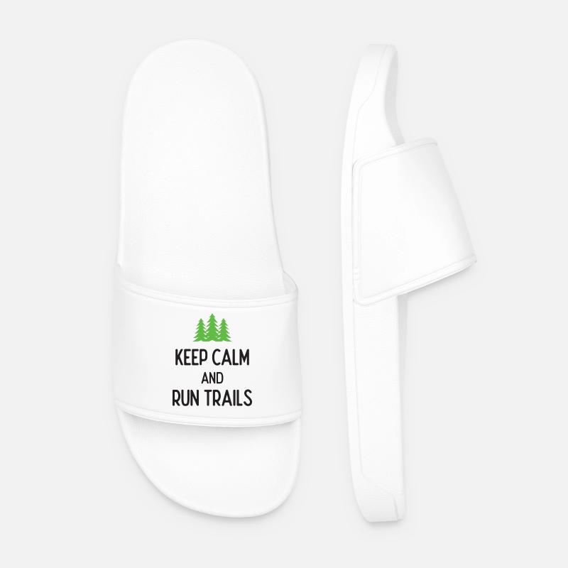 Keep Calm and Run Trails - Men’s Pool Sliders - white