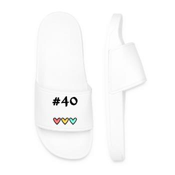 40 YEARS. 40th ANNIVERSARY. BIRTHDAY 40 YEARS. 40 - Men’s Pool Sliders - white - Front