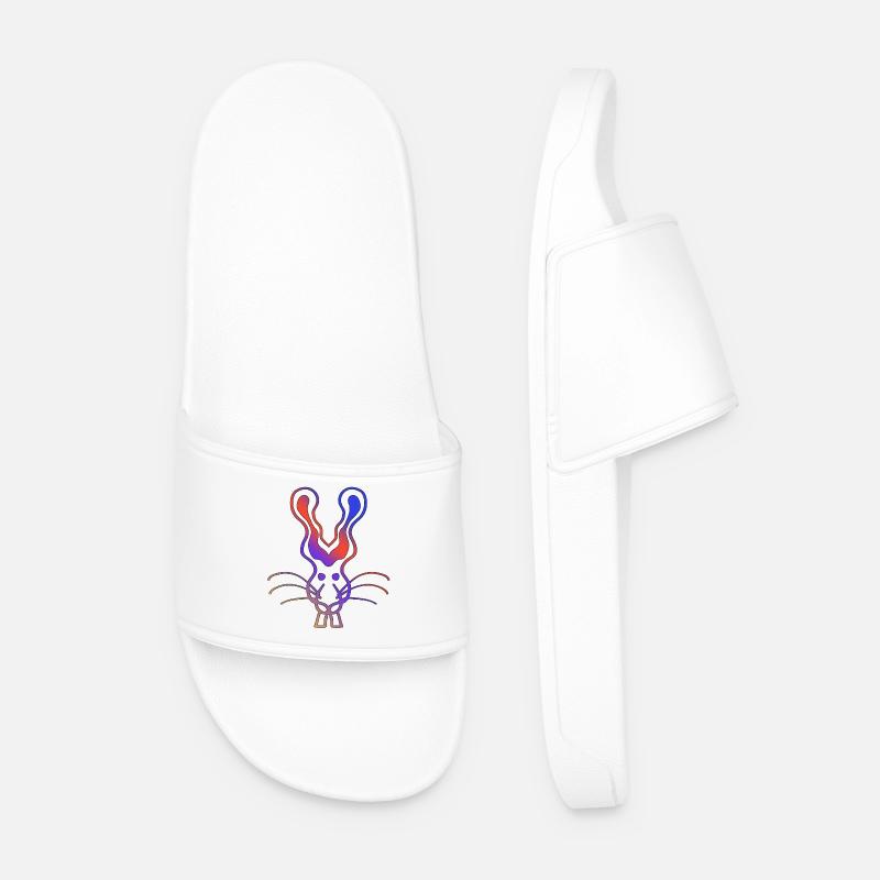 Angry Rabbit - Men’s Pool Sliders - white