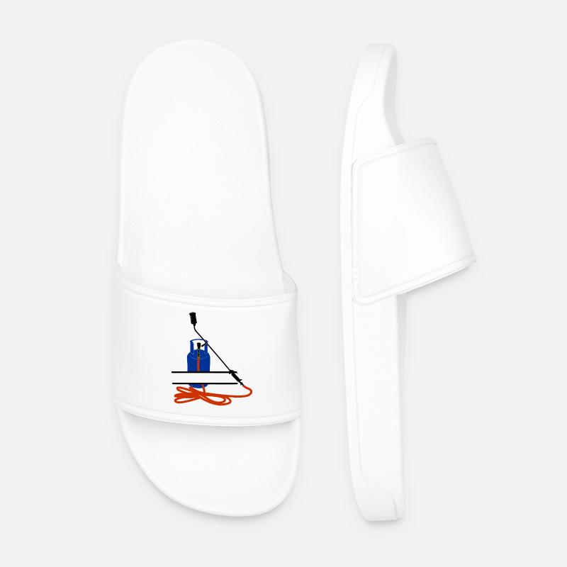 Dachdeckerfirma Monogram Logo Gasflasche - Männer Badelatschen - Weiß