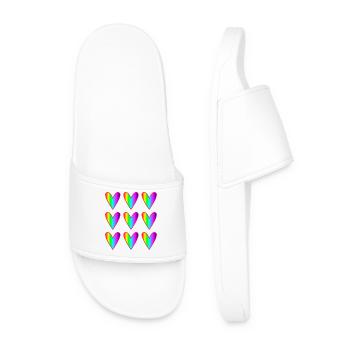 MOM. MOTHER'S DAY. HAPPY MOTHER'S DAY. I LOVE YOU - Men’s Pool Sliders - white - Front
