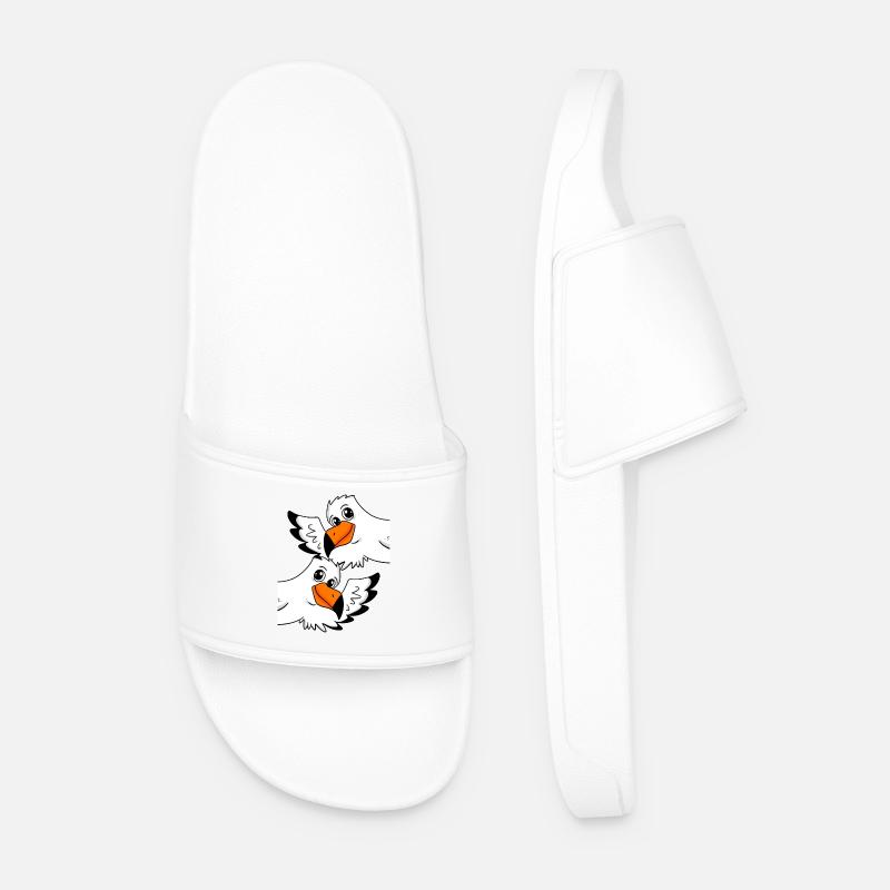 Seagull Greeting Welcome - Men’s Pool Sliders - white
