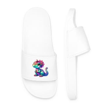 Dinosaur - Men’s Pool Sliders - white - Front