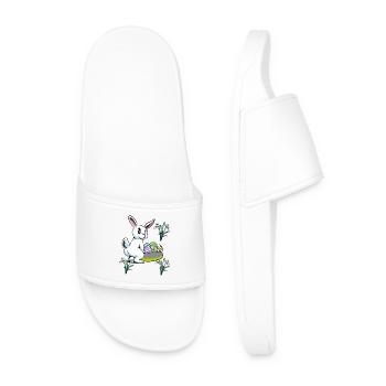 Osterhase Ostern Nest Eier Hase Kaninchen Kind - Männer Badelatschen - Weiß - Vorne