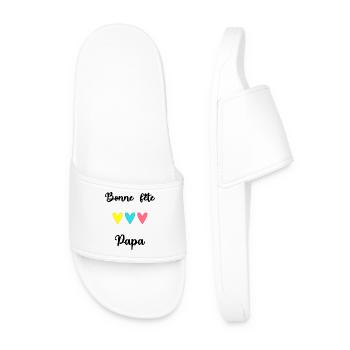HAPPY FATHER'S DAY. DAD. FATHER's DAY - Men’s Pool Sliders - white - Front
