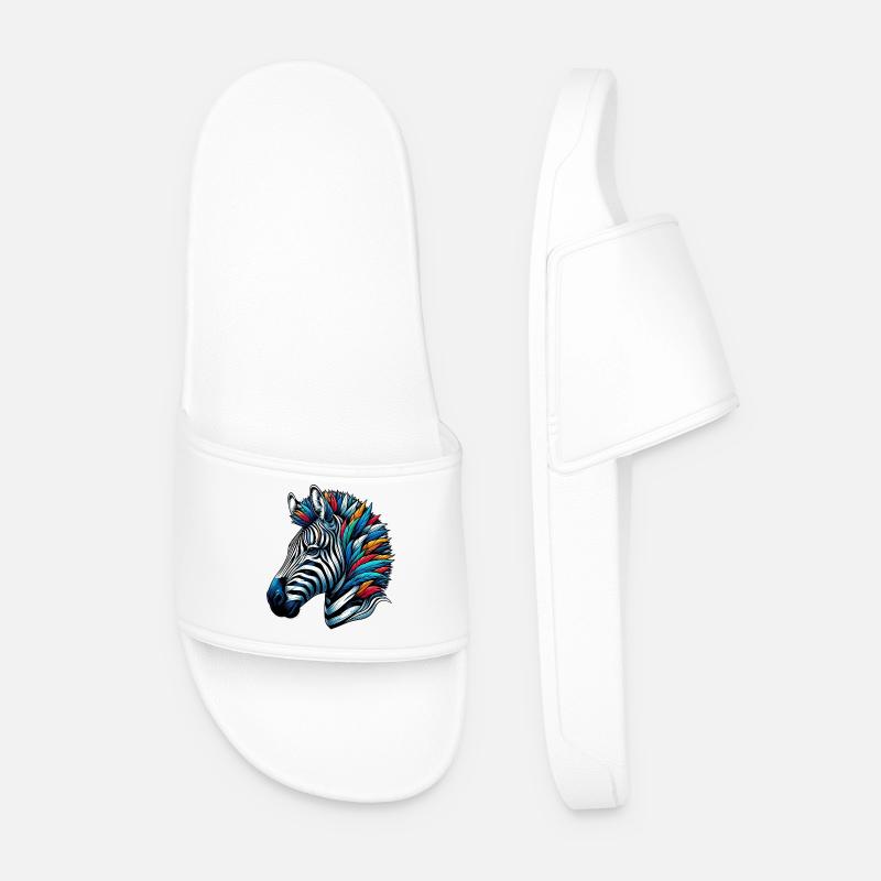 Zebra - Men’s Pool Sliders - white