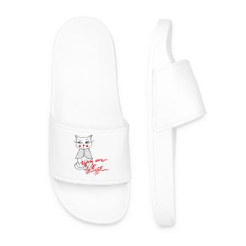 Tu es doux, chat - Claquettes Homme - blanc - Devant
