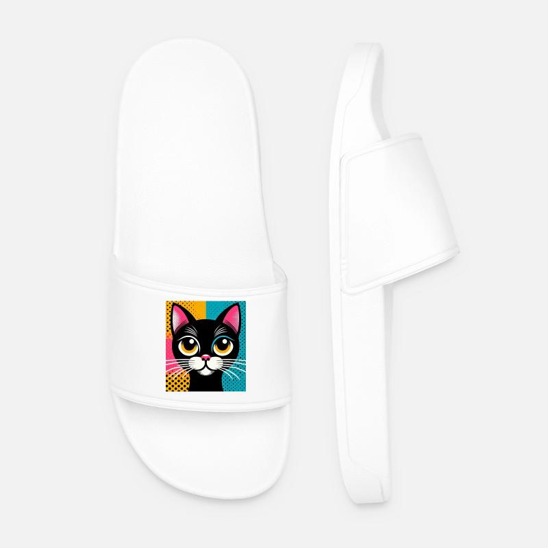 Katze - Männer Badelatschen - Weiß